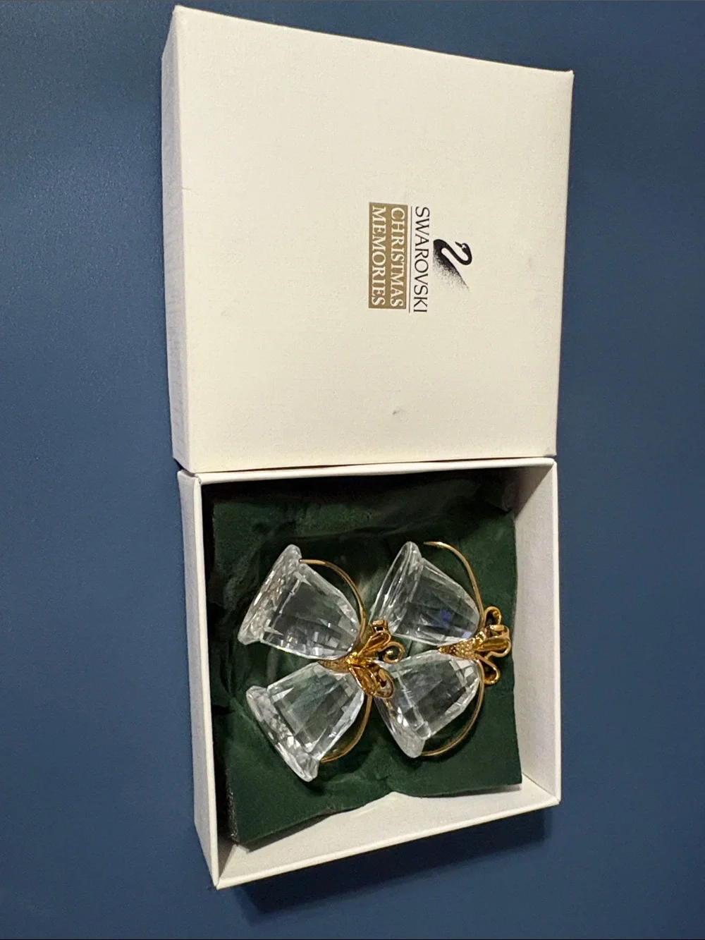 Vintage 90s Swarovski Crystal Christmas Bells Set - Retired Design